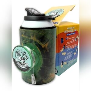 Chill-N-Reel Can Cooler Fishing Rod Shark Tank Beverage Koozie Camo NWOT